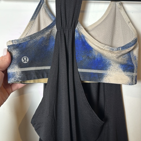Lululemon Women’s No Limits Tank Top Built In Bra Black Milky Way Racerback 4 - Picture 5 of 9